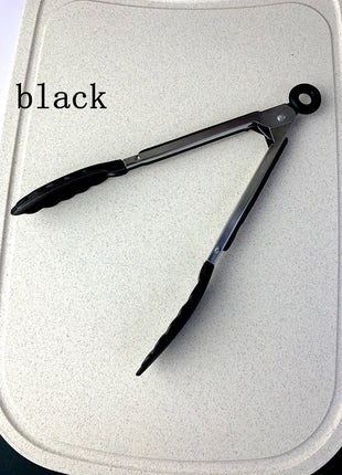 Anti Slip Cooking Serving Tongs Stainless Steel Food Clip Bread Salad