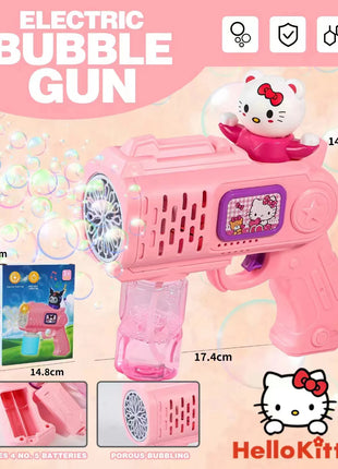 Hello Kitty Bubble gun Toy Electric Bubble Machine rocket Launcher