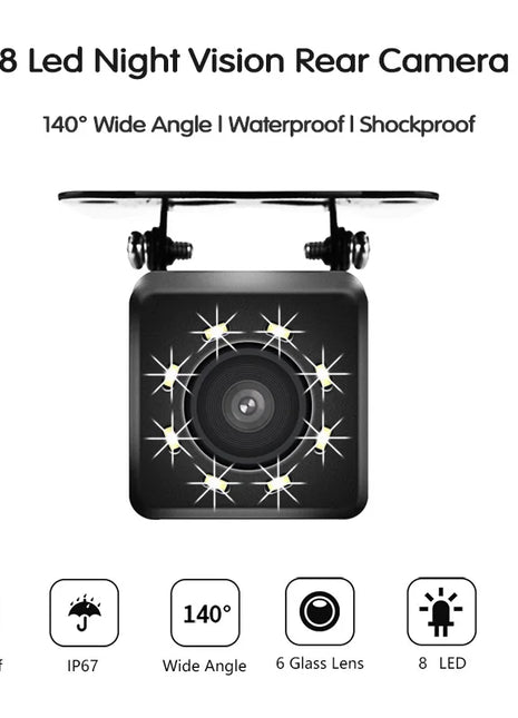 Wide Angle Car RearView Camera 4/8/12 LED Night Vision Reversing Auto