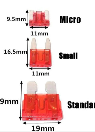 Medium Mini Auto Car Fuses 2A/3A/5A/7.5A/10A/15A/20A/25A/30A/35A Amp