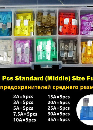 Medium Mini Auto Car Fuses 2A/3A/5A/7.5A/10A/15A/20A/25A/30A/35A Amp