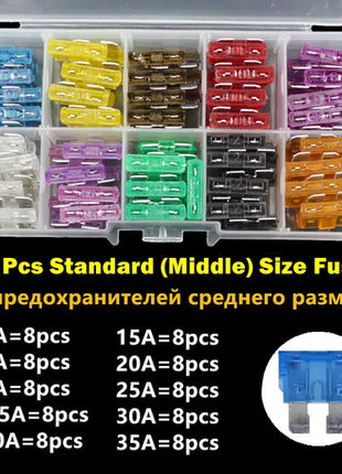Medium Mini Auto Car Fuses 2A/3A/5A/7.5A/10A/15A/20A/25A/30A/35A Amp