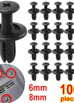 8mm/6mm Plastic Rivets Fasteners Screw Car Fender Bumper Screws Clips