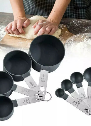 8PCS Stainless Steel Measuring Cup and Spoon Set with Handle Accurate