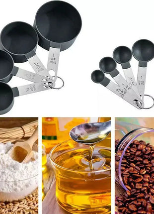 8PCS Stainless Steel Measuring Cup and Spoon Set with Handle Accurate