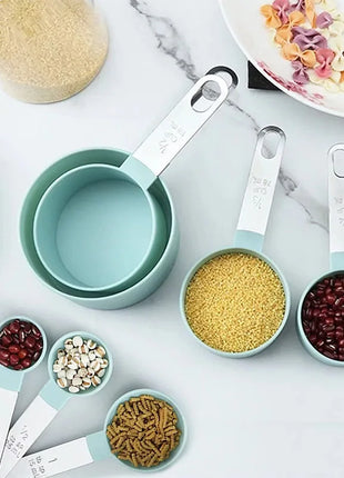 8PCS Stainless Steel Measuring Cup and Spoon Set with Handle Accurate