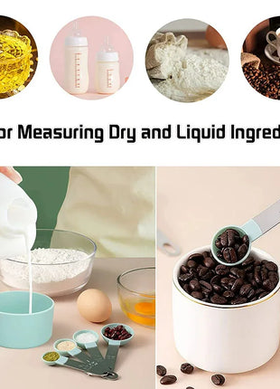 8PCS Stainless Steel Measuring Cup and Spoon Set with Handle Accurate