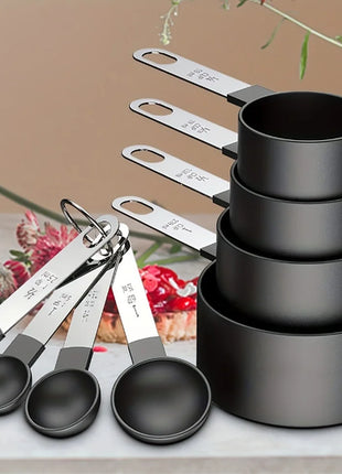 8PCS Stainless Steel Measuring Cup and Spoon Set with Handle Accurate