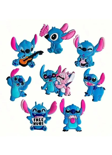 MINISO 8pcs Stitch Shoe Decorations Accessories Charms For Clogs Bogg