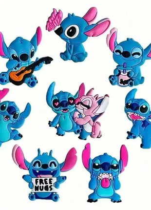 MINISO 8pcs Stitch Shoe Decorations Accessories Charms For Clogs Bogg