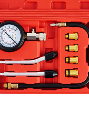 8PCS Professional Petrol Engine Compression Tester Kit 0-300 PSI Fuel