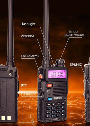 4PCS Baofeng 8W Dual Frequency High-Power Walkie Talkie 128CH Portable
