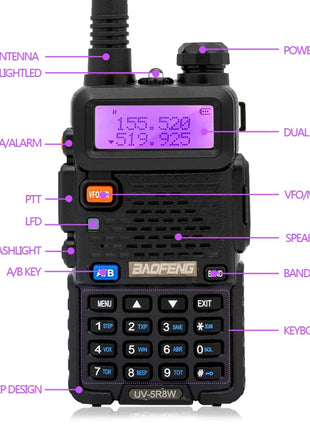 4PCS Baofeng 8W Dual Frequency High-Power Walkie Talkie 128CH Portable