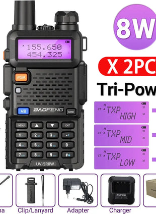 4PCS Baofeng 8W Dual Frequency High-Power Walkie Talkie 128CH Portable