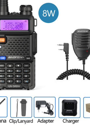 Baofeng Walkie Talkie UV 5R 5W 8W Dual Band Ham Two Way Radio Vhf Uhf
