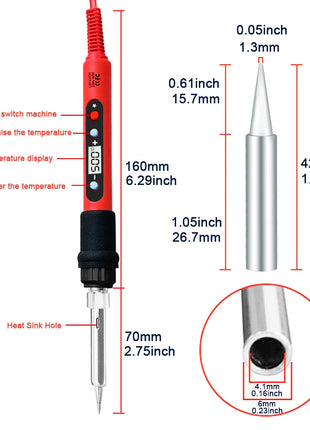 Digital Soldering Iron Set Kit 80W with ON/OFF Switch Adjustable
