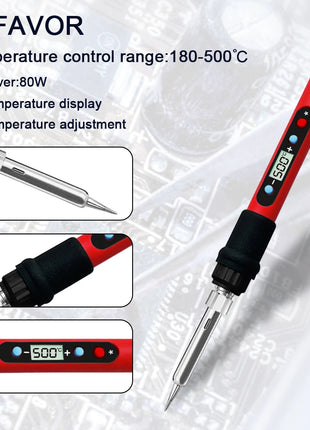 Digital Soldering Iron Set Kit 80W with ON/OFF Switch Adjustable