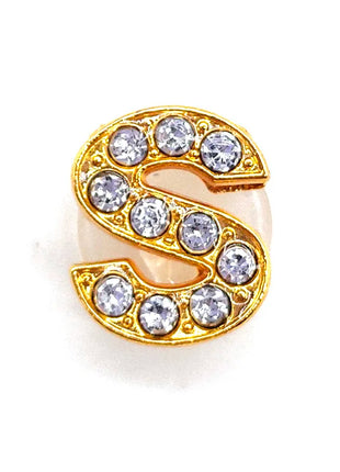 1-26Pcs Fashion Gold Letters Metal Shoe Charms Accessories Garden Shoe