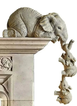 3 Pcs/set Cute Elephant Hug Baby Doll Resin Handicraft Decoration Home