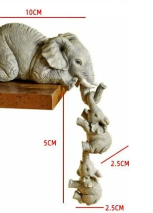 3 Pcs/set Cute Elephant Hug Baby Doll Resin Handicraft Decoration Home