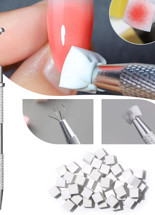 LINMANDA 50Pcs Soft Nail Sponges for Nail Art Sponges With Grabbing
