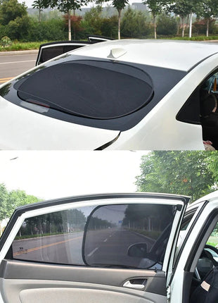 5PCS Car Window Sunshade Cover Sun UV Protection Auto Front Rear Black