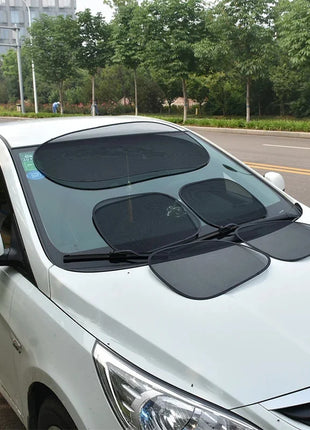5PCS Car Window Sunshade Cover Sun UV Protection Auto Front Rear Black
