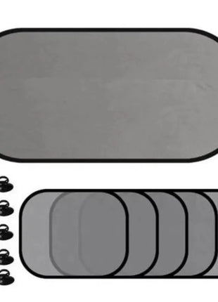 5PCS Car Window Sunshade Cover Sun UV Protection Auto Front Rear Black