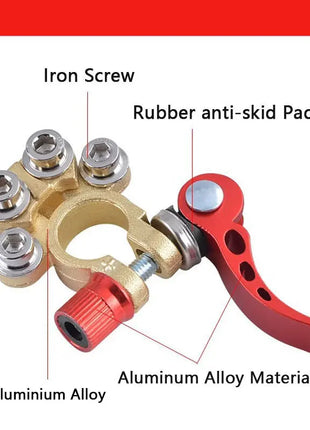 Auto Car Quick Release Battery Terminals - 12V 24V Aluminium Alloy Top