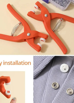 Snap Button Kit With Hand Pressure Pliers 50pcs Snaps , Metal Snaps