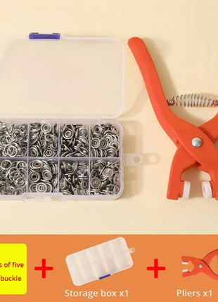Snap Button Kit With Hand Pressure Pliers 50pcs Snaps , Metal Snaps