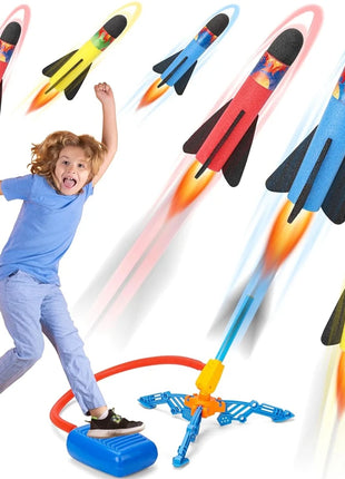 Toy Rocket Launcher for Kids, Stomp to Flying Foam Rocket & Jump Air