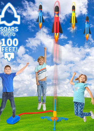 Toy Rocket Launcher for Kids, Stomp to Flying Foam Rocket & Jump Air