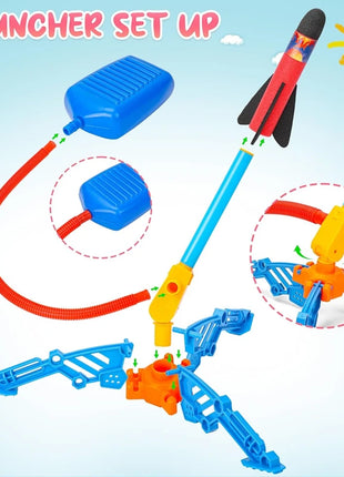 Toy Rocket Launcher for Kids, Stomp to Flying Foam Rocket & Jump Air