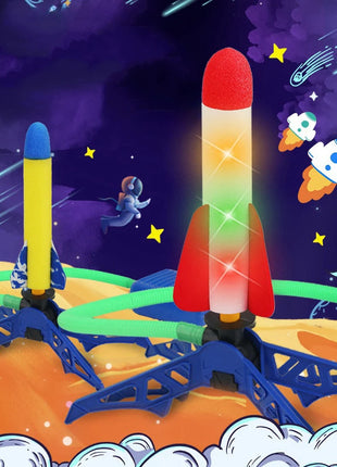 Toy Rocket Launcher for Kids, Stomp to Flying Foam Rocket & Jump Air