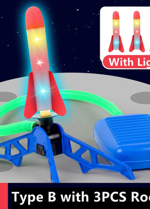 Toy Rocket Launcher for Kids, Stomp to Flying Foam Rocket & Jump Air