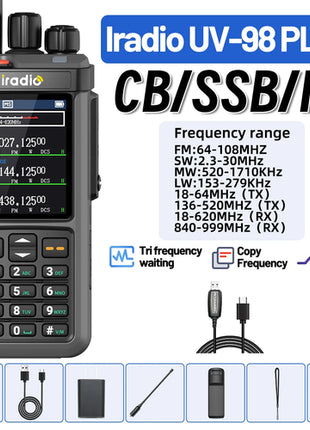Iradio UV-98 PLUS Multi Band 10W FM AM SSB HF Cross Band Repeater