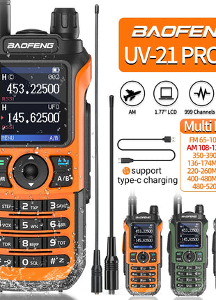 Baofeng UV-21 Pro V2 Air Band Walkie Talkie Wireless Copy Frequency AM