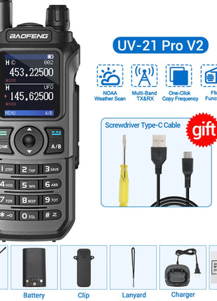 Baofeng UV-21 Pro V2 Air Band Walkie Talkie Wireless Copy Frequency AM