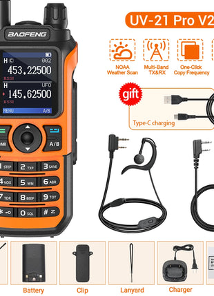 Baofeng UV-21 Pro V2 Air Band Walkie Talkie Wireless Copy Frequency AM