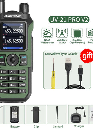 Baofeng UV-21 Pro V2 Air Band Walkie Talkie Wireless Copy Frequency AM