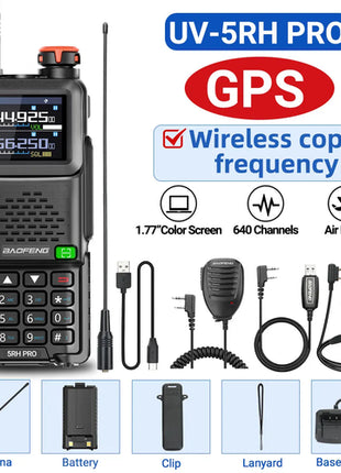 Baofeng UV-5RH PRO GPS Walkie Talkie Long Range Multi Band Wirless