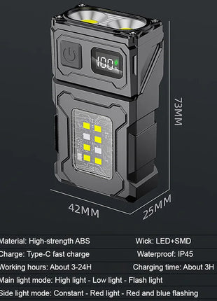 Multifunctional COB Flashlight Ajustable Angle LED Outdoor Torch