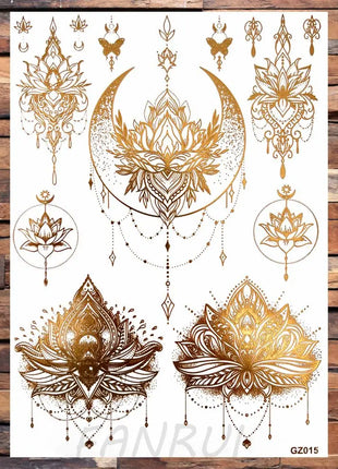 Realistic Elephant Moon Temporary Tattoos For Women Adult Fake