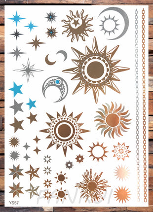 Realistic Elephant Moon Temporary Tattoos For Women Adult Fake