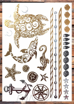 Realistic Elephant Moon Temporary Tattoos For Women Adult Fake