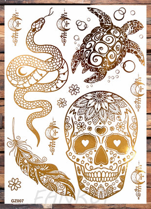 Realistic Elephant Moon Temporary Tattoos For Women Adult Fake