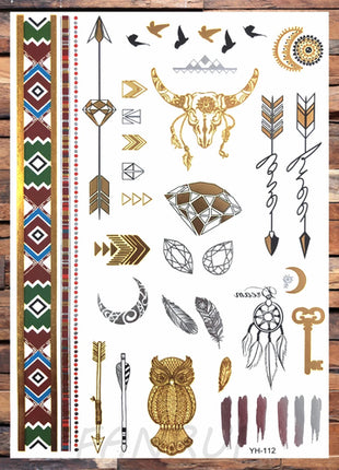 Realistic Elephant Moon Temporary Tattoos For Women Adult Fake