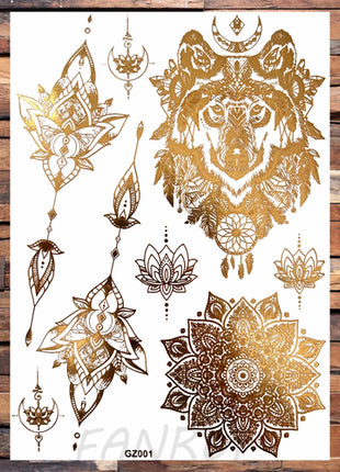 Realistic Elephant Moon Temporary Tattoos For Women Adult Fake