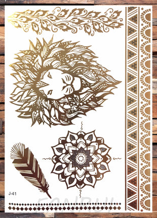 Realistic Elephant Moon Temporary Tattoos For Women Adult Fake